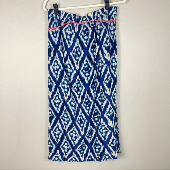 Soft Surroundings Maxi Skirt Blue Ikat Womens Petite Small Bohemian Hippie - Picture 2 of 8